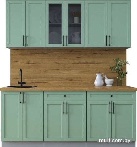 Готовая кухня Интерлиния Тренд 1.9А (мята/мята/дуб бунратти)