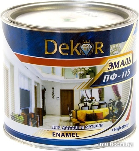 Эмаль Dekor ПФ-115 (белый, 0.8 кг)