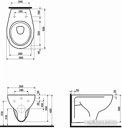 Унитаз подвесной Kolo Rekord K93100000 (без сиденья)