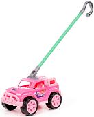 Игрушка-каталка Полесье Легионер с ручкой 63905 (розовый)