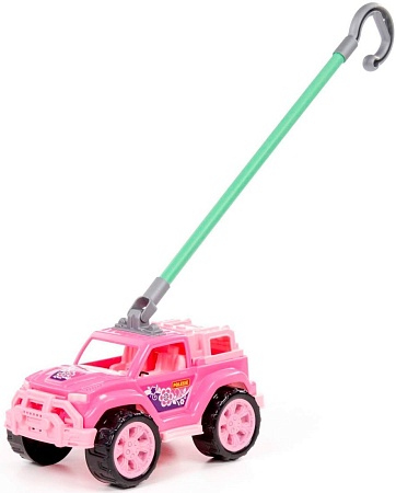 Игрушка-каталка Полесье Легионер с ручкой 63905 (розовый)