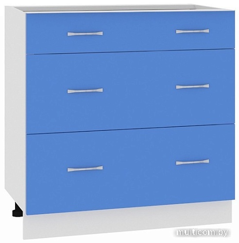 Шкаф напольный Кортекс-мебель Корнелия Мара НШ80р3ш без столешницы (синий)