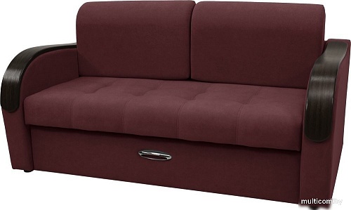 Диван Сириус Лидер-1 ППУ 185x110 (Eva 15 велюр темно-бордовый)
