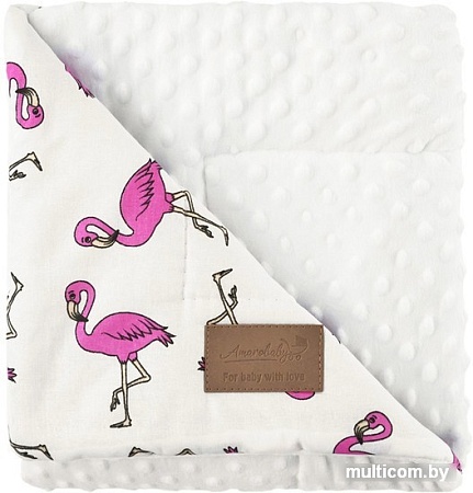 Плед Amarobaby Растем вместе. Фламинго 85x95 (розовый/белый)