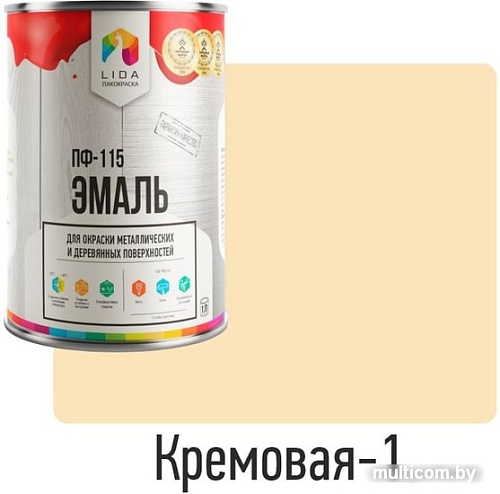 Эмаль LIDA ПФ-115 1 л (кремовый-1)