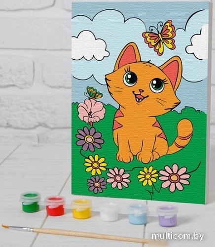 Картина по номерам Школа талантов Котенок с бабочкой 4798415
