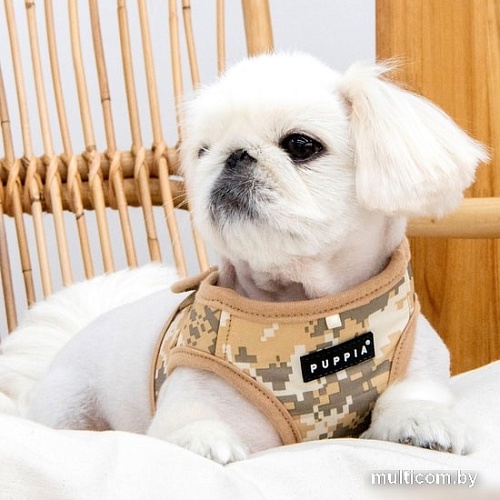 Шлейка-жилетка Puppia Sentinel PAUA-HB1827-EC-S (бежевый камуфляж)