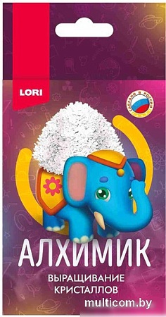 Набор для опытов Lori Выращивание кристаллов Животные Голубой слоник Крп-007