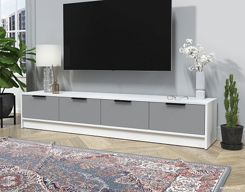 Тумба Интерлиния ТВ Концепт КТ-ТВ4-35 (серебро/белый платинум)