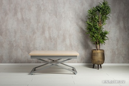 Журнальный столик Levmar Accord D68/S59 (дуб шамони светлый/хром)