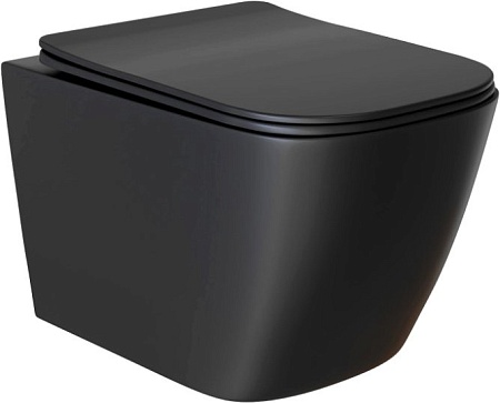 Унитаз White Wave Quadro (черный матовый)