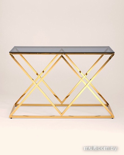 Консольный стол Stool Group Инсигния 120x40 ECST-026-TG-SK (стекло Smoke/сталь золото)