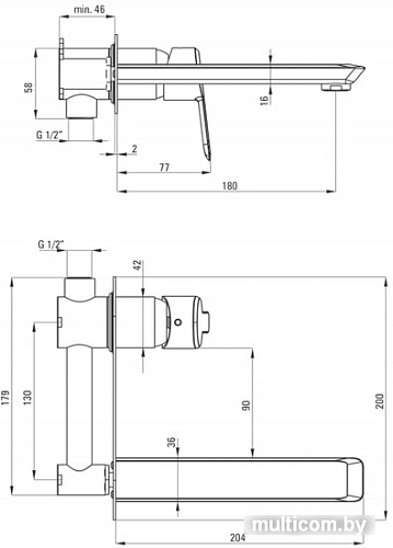 Смеситель Deante Arnika Nero BQA N54L