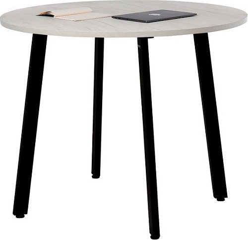 Кухонный стол Millwood Шанхай Л18 d110 (дуб белый Craft/металл черный)