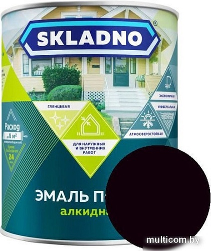 Краска Skladno ПФ-115 0.8 л (черный)