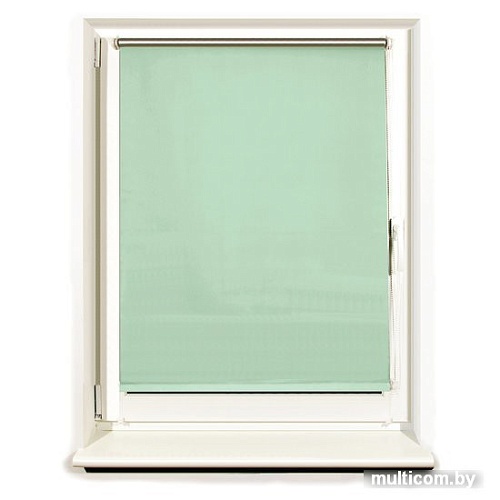 Рулонные шторы Brabix Блэкаут 70x175 (светло-зеленый/серебристый)