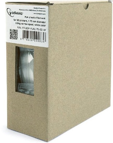 Пластик Gembird PLA+ 1.75 мм 1000 г (белый)