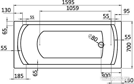 Ванна Santek Монако 160x70 (1WH111977)