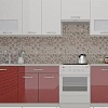 Кухня ВерсоМебель ЭкоЛайт-5 2.4 (белый/темно-красный)