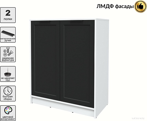 Тумба Интерлиния Концепт Тренд КТ-Т84 (белый платинум/черный)