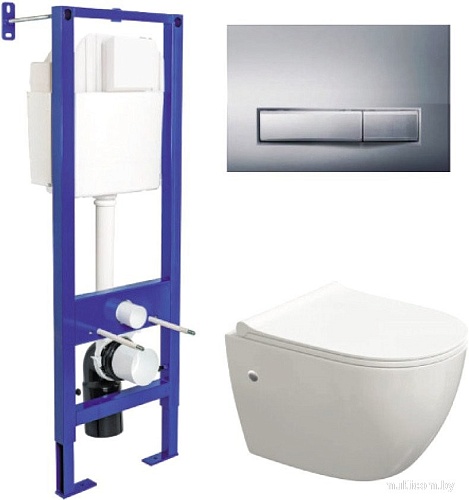 Унитаз подвесной Berges Wasserhaus Atom Line 410 042447 (с кнопкой)