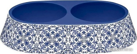 Двойная миска TarHong Canyon PPMZ8151ZDDI (синий с рисунком)