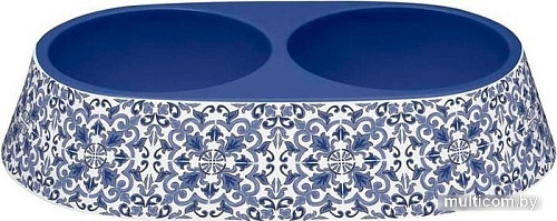 Двойная миска TarHong Canyon PPMZ8151ZDDI (синий с рисунком)