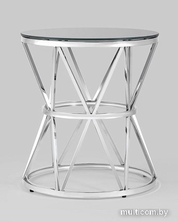 Журнальный столик Stool Group Вива 50x50 EET-080 (стекло черное/сталь серебристый)
