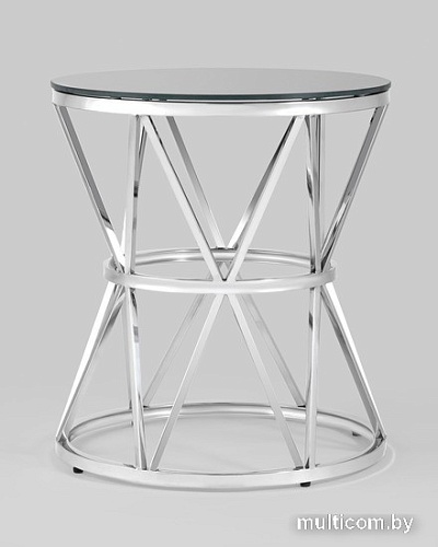 Журнальный столик Stool Group Вива 50x50 EET-080 (стекло черное/сталь серебристый)