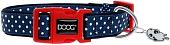 Ошейник Doog Stella M 32-46 см (синий в белый горох)