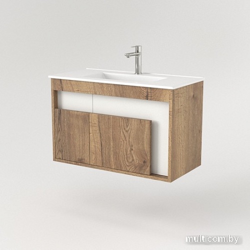 Дабер Тумба под умывальник 016 WeltWasser Deilbach 7517-80 Т16.8W.0.21 (дуб галифакс/белый)