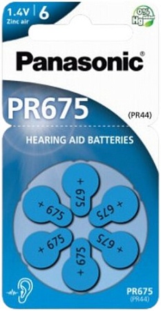 Батарейка Panasonic PR675 PR44 PR-675/6LB (6 шт)