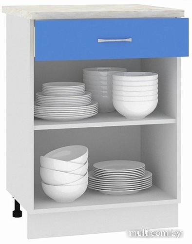 Шкаф напольный Кортекс-мебель Корнелия Мара НШ60р1ш (салатовый-королевский опал)