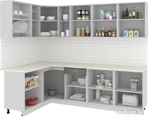 Угловая кухня Кортекс-мебель Корнелия Экстра 1.5x2.6м (дуб сонома/венге/марсель)