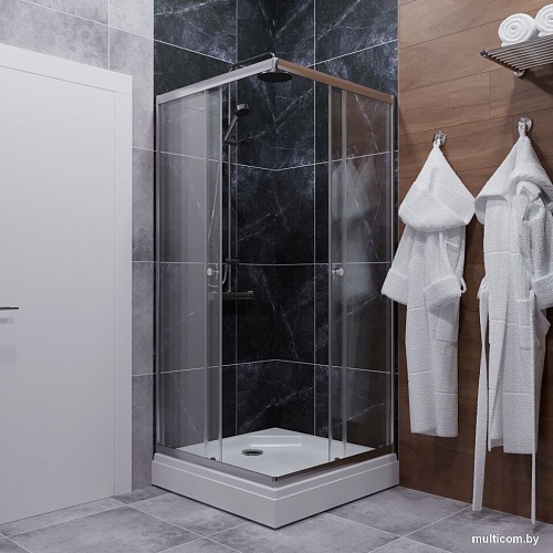 Душевой уголок Triton Вента-Хром-Вельвет 80х80 (с поддоном)