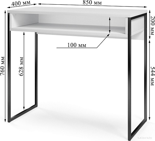 Консольный стол Soma СПМ-4-METAL (белый/черный)