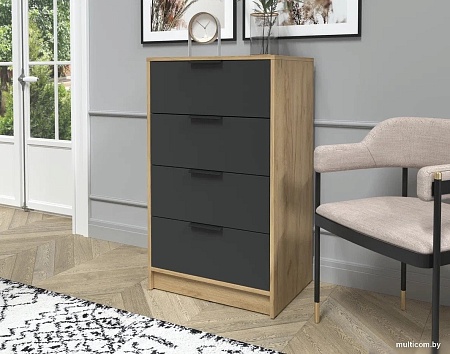 Комод Интерлиния Концепт КТ-К60 (антрацит/дуб золотой)