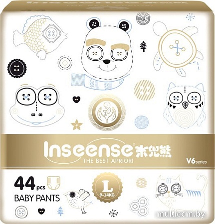 Трусики-подгузники Inseense Супертонкие V6 L 9-14 кг Ins44gold (44 шт)