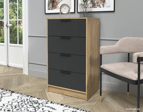 Комод Интерлиния Концепт КТ-К60 (антрацит/дуб золотой)