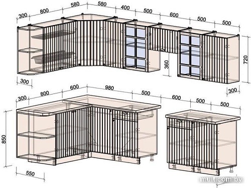 Интерлиния Берес 1.7x3.1 левая (дуб английский/бискайская сосна)