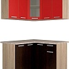 Угловая кухня Интерлиния Мила 12x12 (красный/дуб венге)