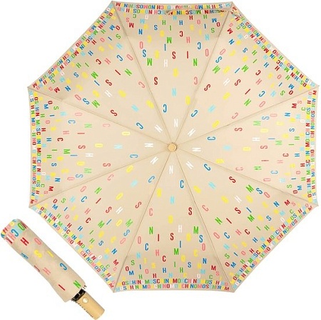 Зонт Moschino 8017-OCD Letters Dark Beige