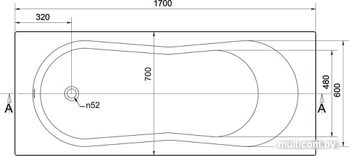 Ванна Cersanit Nike 170x70