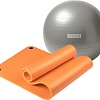 Набор для йоги Sundays Fitness Фитбол 75см IR97403 + Коврик 1.5см IR97506 (серый, оранжевый)