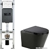 Унитаз подвесной WeltWasser Amberg 350 ST + Salzbach 043 MT-BL + Amberg RD-WT (черный матовый)