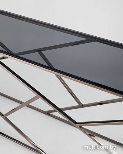 Консольный стол Stool Group Арт Деко 115x30 ECST-015-BG-SK (стекло Smoke/сталь темный хром)