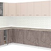 Готовая кухня Кортекс-мебель Корнелия Лира 1.5x2.9 (капучино/оникс/марсель)