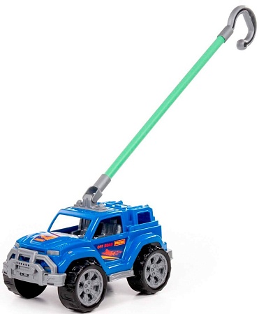 Игрушка-каталка Полесье Легионер с ручкой 63912 (синий)