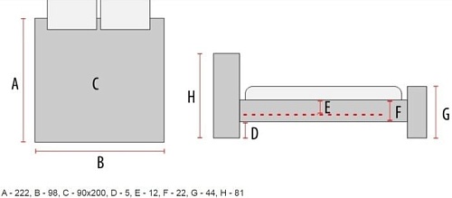 Signal Lanta 90x200 (серый)