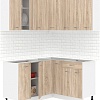 Готовая кухня Кортекс-мебель Корнелия Лира 1.5x1.4 без столешницы (дуб сонома)